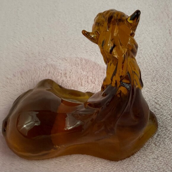 Fenton Handmade Amber Glass Horse Foal Figurine 4" Collectible Decor Vintage Mad - Picture 10 of 13